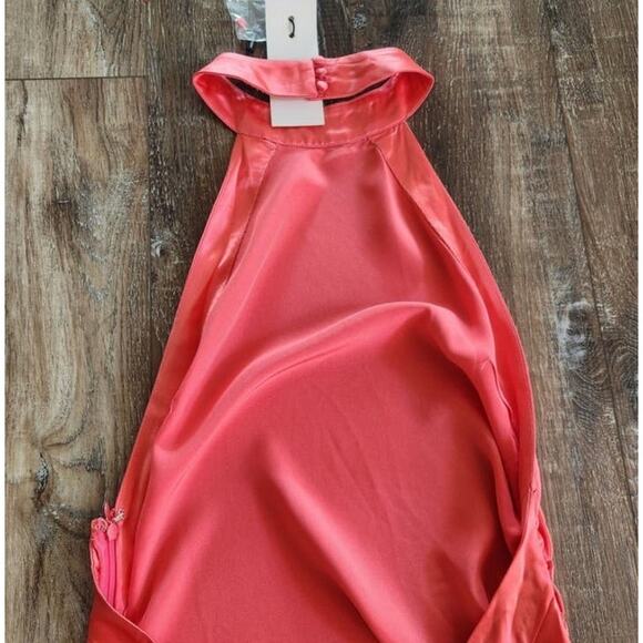 Retrofete Sabrina Dress in Coral Size XS Halter Open Back NWT Maxi Sleeveless - Picture 9 of 14
